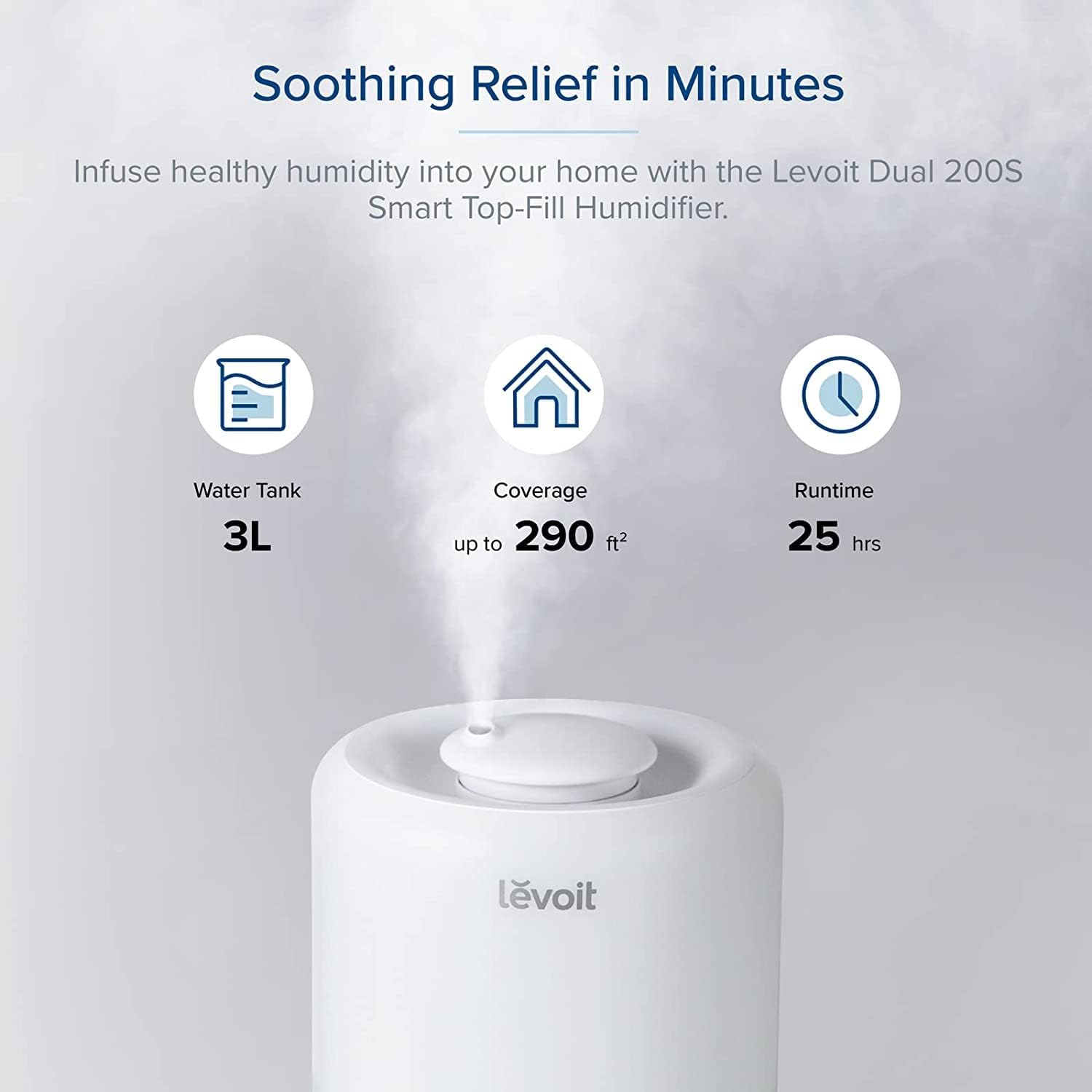 Levoit Dual 200S Smart Top-Fill Ultrasonic Humidifier