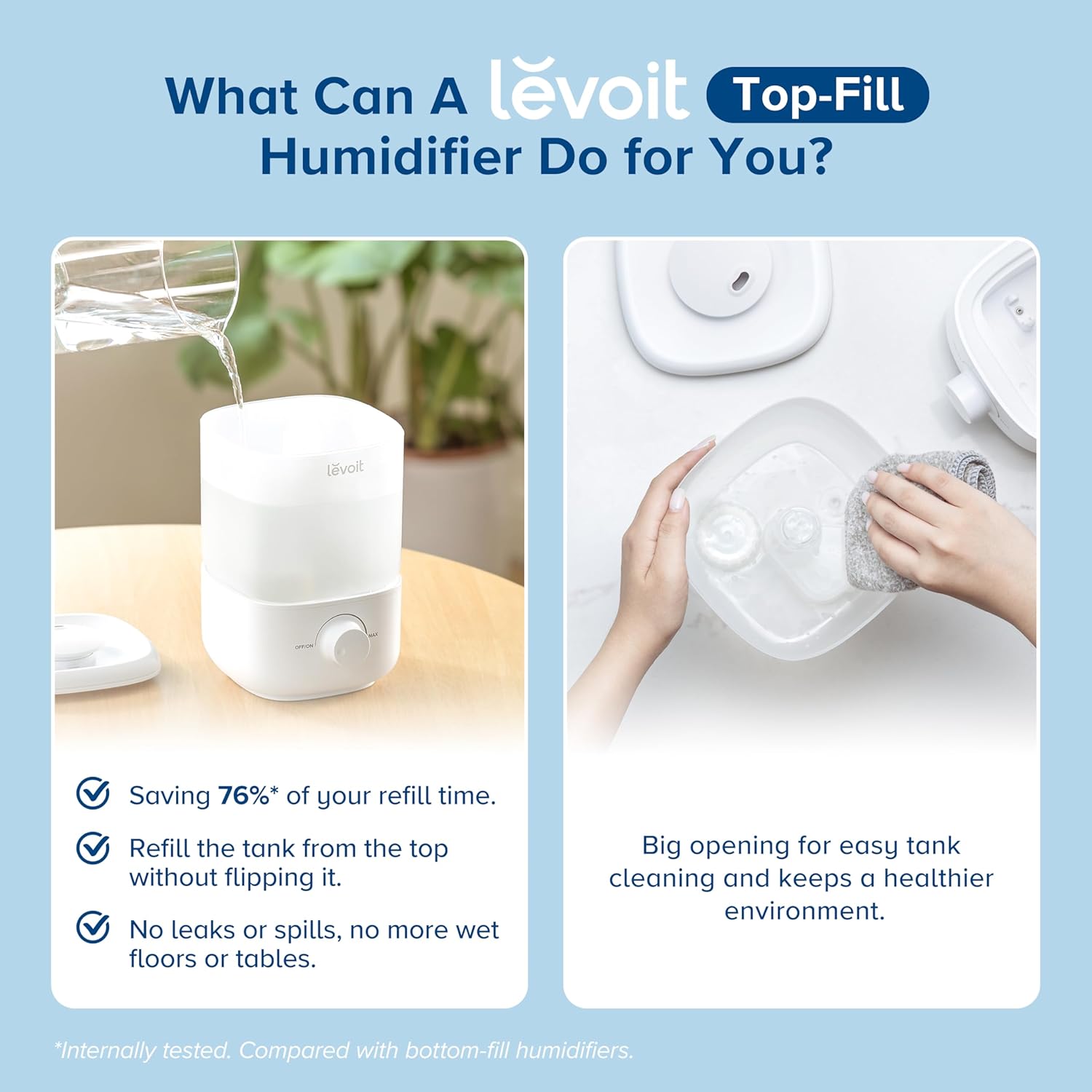 LEVOIT Classic 160 2.5L Top Fill Ultrasonic Humidifiers
